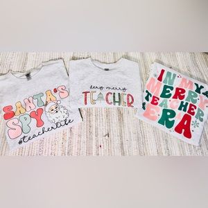 LOT- 3 Pack of Teacher Christmas Tees - Size XL $18 FOR ALL 3!